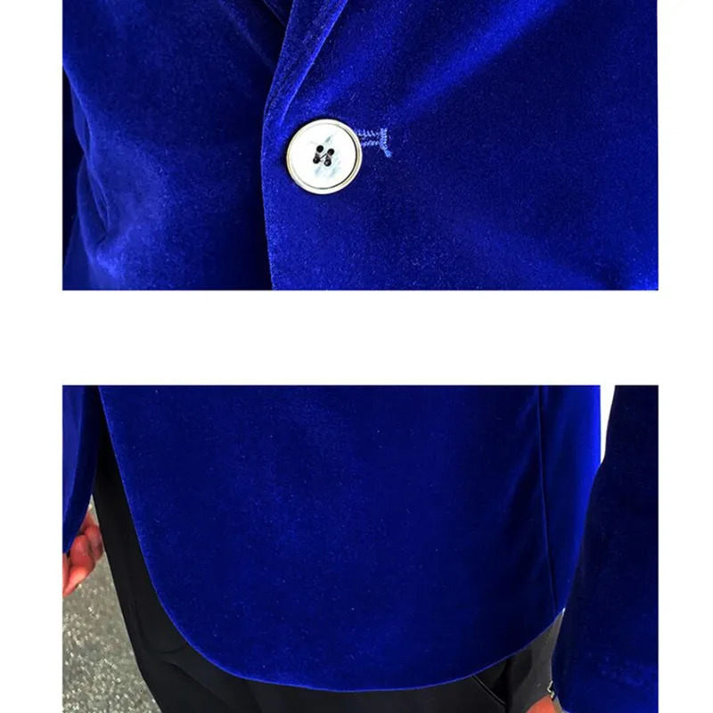 clothing Men Golden velvet suitMale slim High quality business BlazersGrooms Wedding Dress Mens jacket 241211