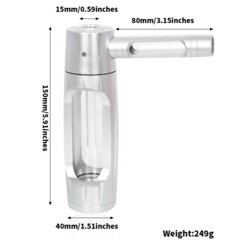 155mm Dry Burning Grass Smoking Tube Portable Aluminum Alloy Glass Tobacco Tube Water Smoke Tube Accessories W241214