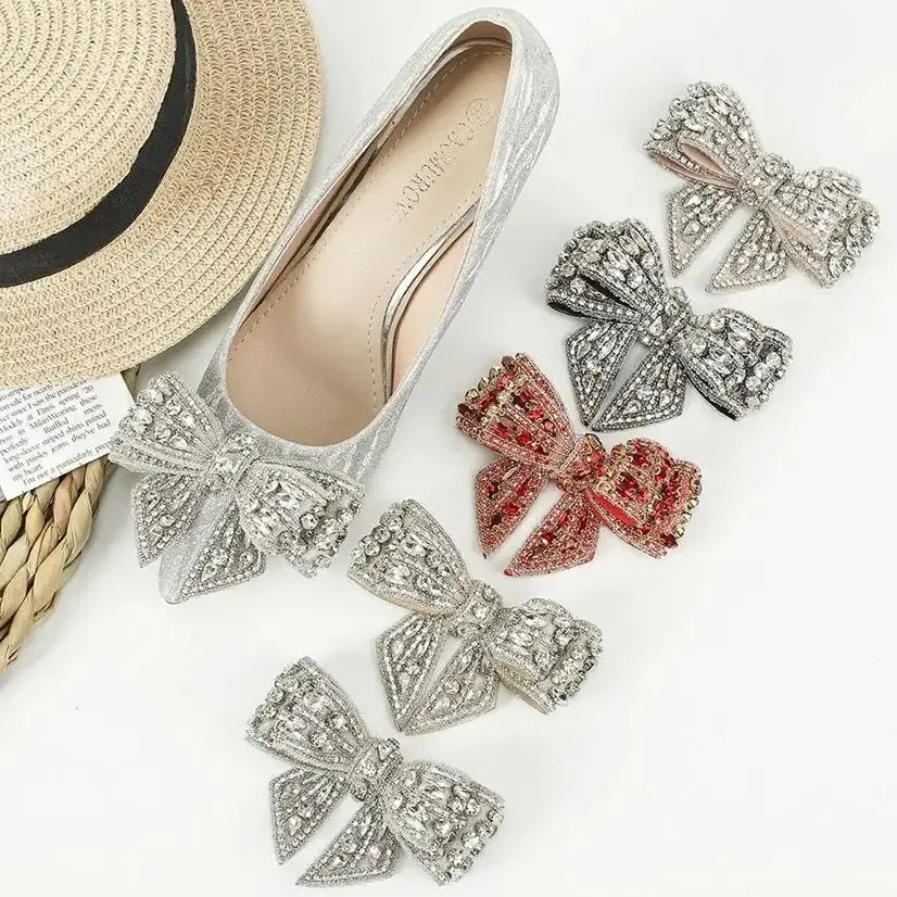 1 piece of rhinestone shoe decoration material bow sparkling shoes floral jewelry shoe accessories wedding bride/no shoe clip 241213