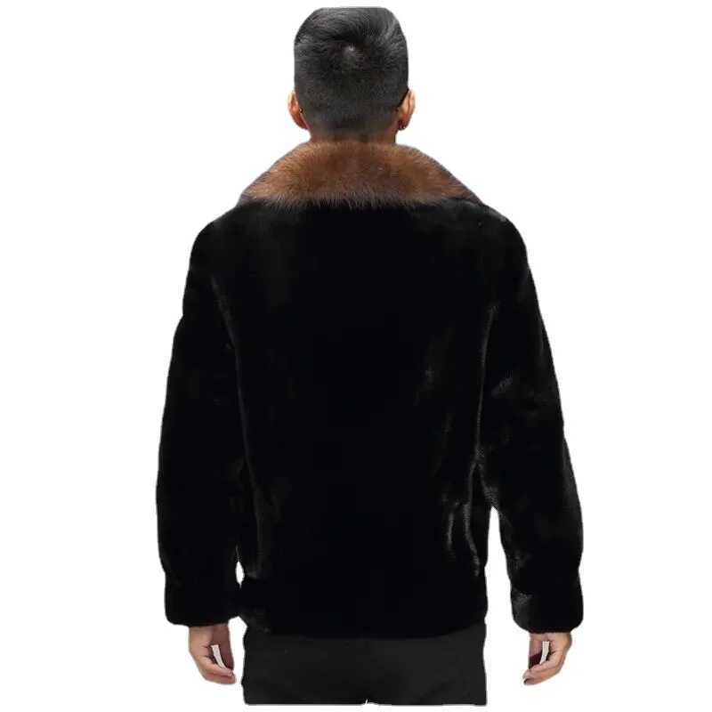 2022 Winter Mens Artificial Mink Coat 2022 casual plus size solid color jacket warm and fashionable ultra-thin jacket Z86 W241213