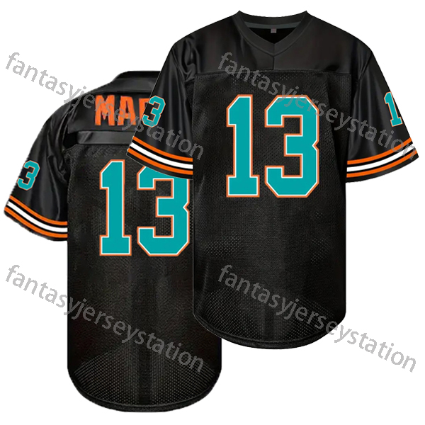 Men's #13 Marino Black Embroidered Polyester Jersey, V-Neck Short Sleeve Sports Top, Loose Fit for Soccer, Cycling, Everyday & Athletic Activities - All-Season Slight Stretch