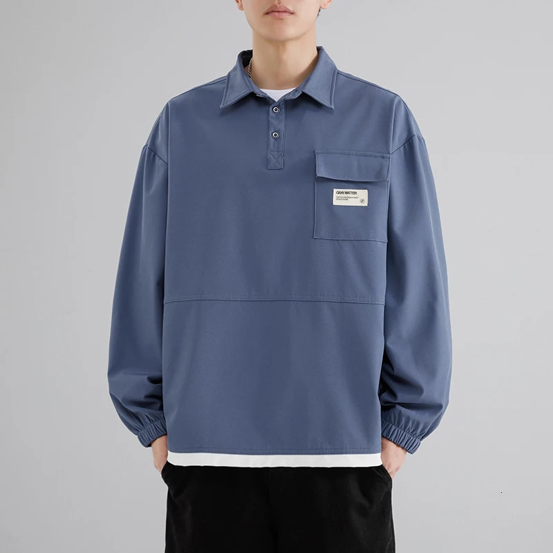 6XL 7XL 8XL Mens POLO Shirts Autumn Japanese Longsleeved Bottoming Large Size Lapel Sports Casual Polo Sweatshirts 241213