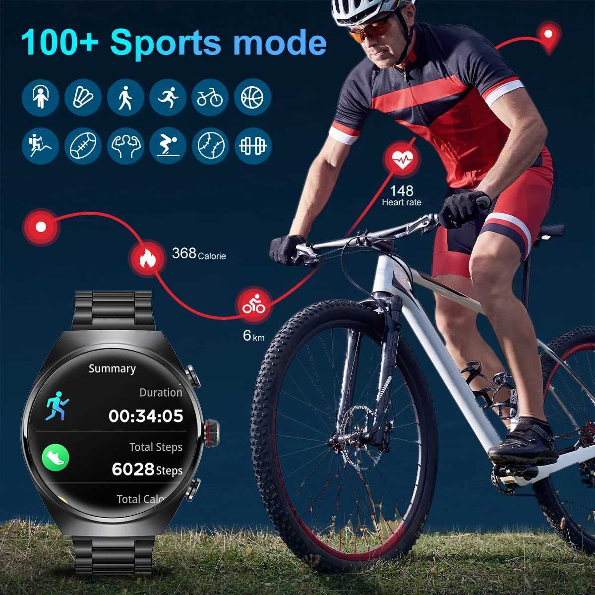 High Quality LIGE Headset Smart Watch TWS 2 In 1 Wireless BT Headset Call NFC Health Monitoring Sports Music Smartwatch Waterproof O241213