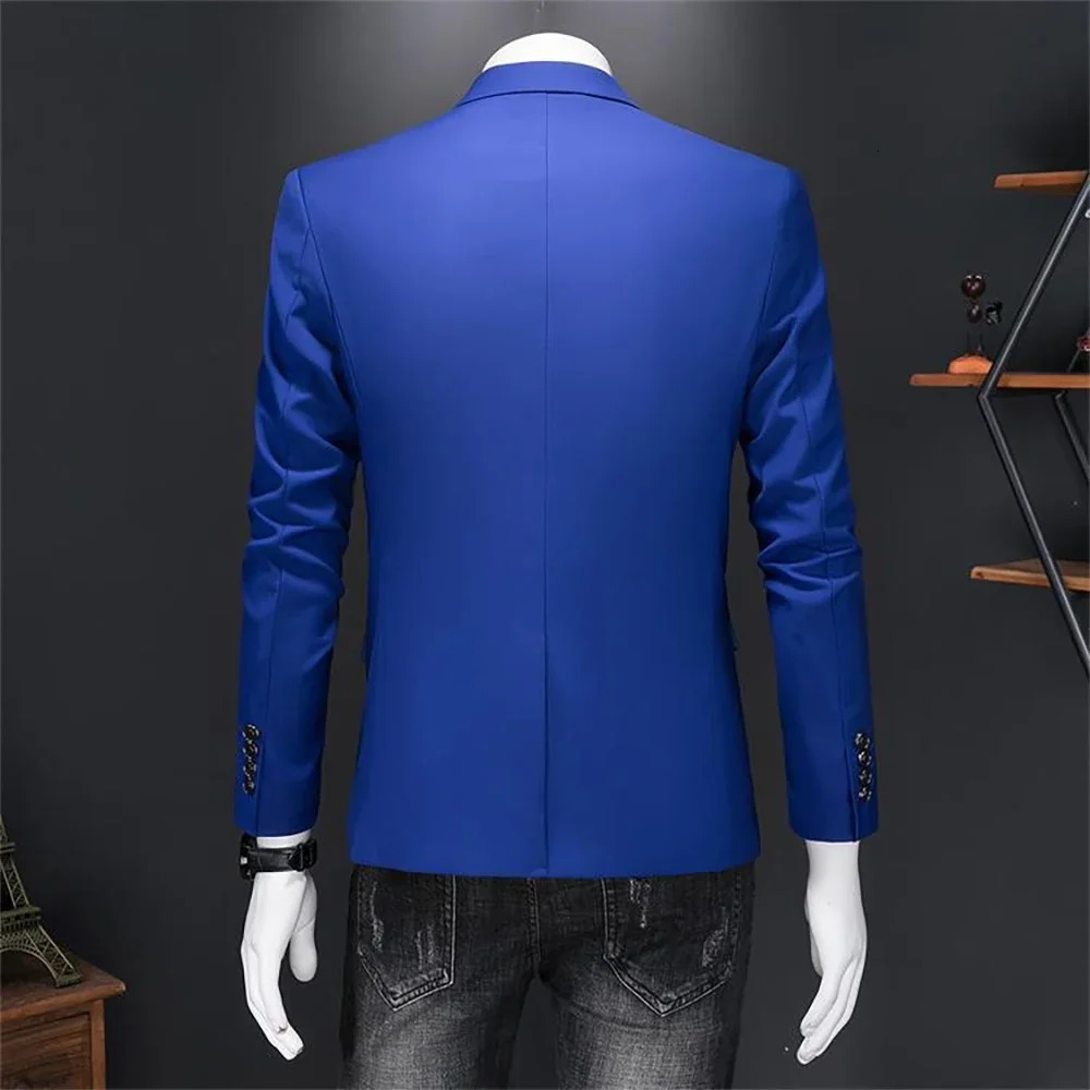 Boutique Fashion Solid Color Highend Casual Business Mens Blazer Groom Wedding Gown Blazers for Men Suit Tops Jacke Coat 241211