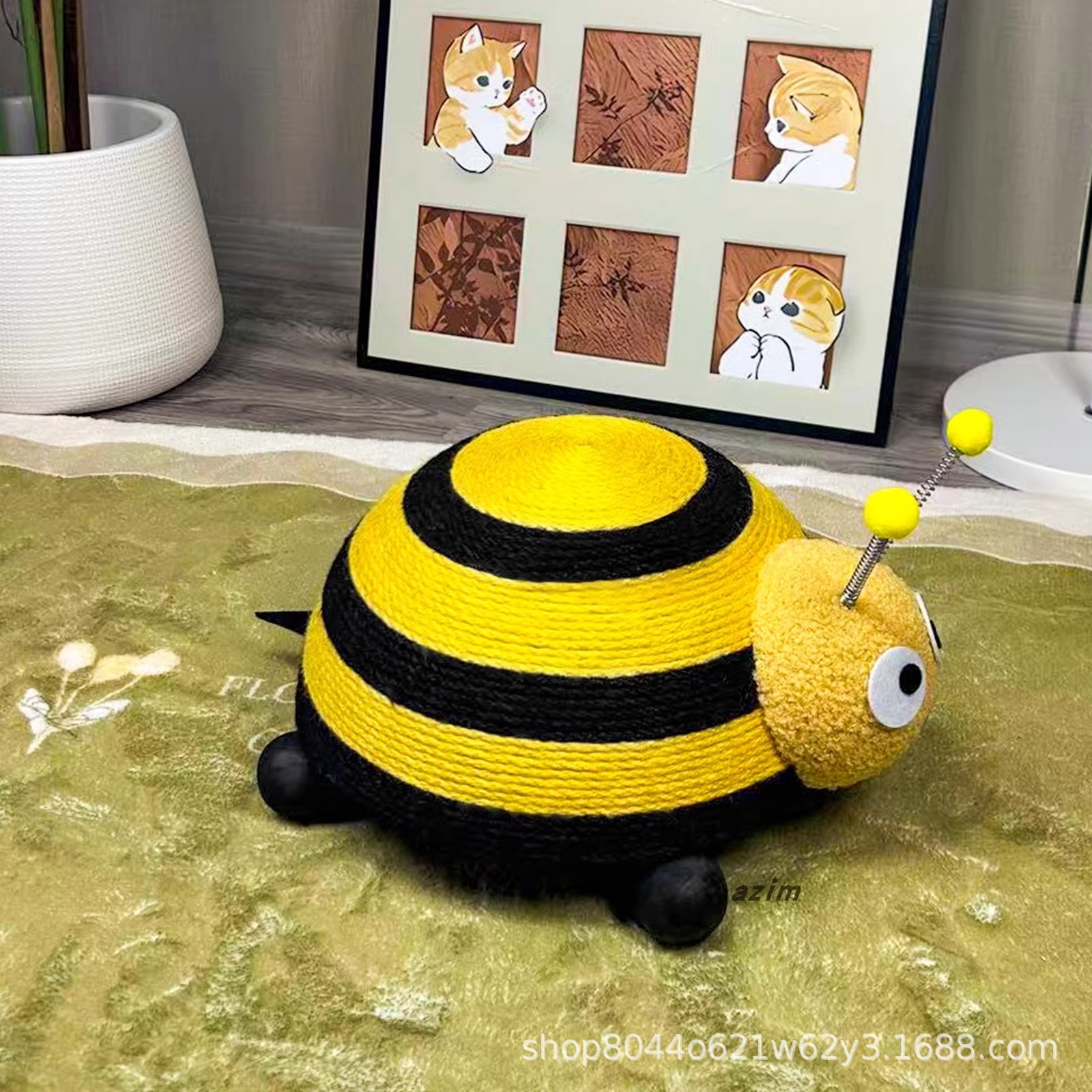 ddmySat Azimeow turtle board toy sisal wear resistant and shatterproof ladybug bee anti sofa cat scratching column