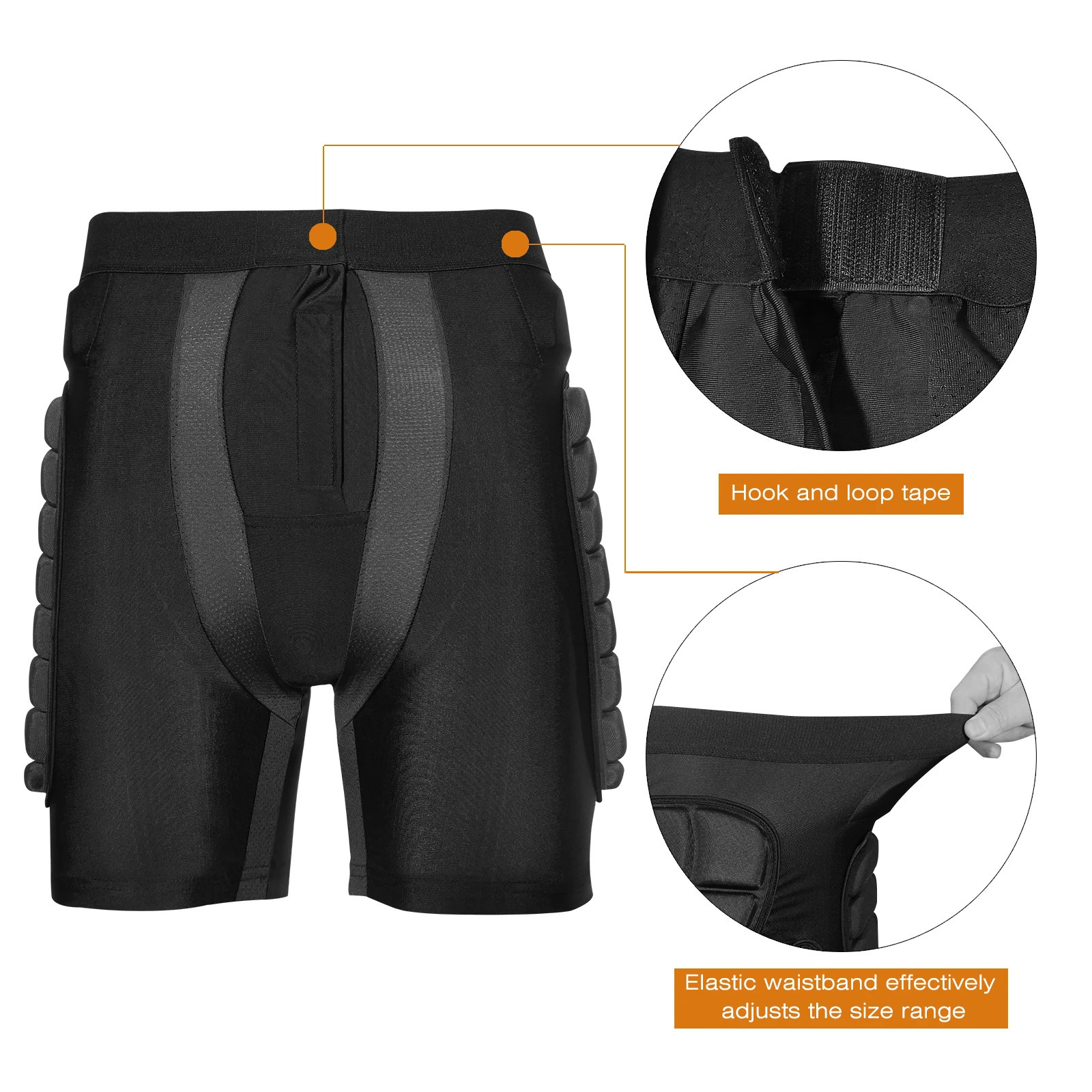 AVIVOR 3D Protection Hip Butt EVA Padded Short Pants Protective Gear Guard Impact Ski Ice Skating Snowboard Black 241213