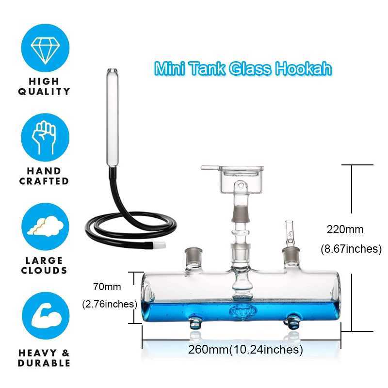 Small IC glass bottle hookah hose water tank hookah hose complete set of silent smoking experience W241214