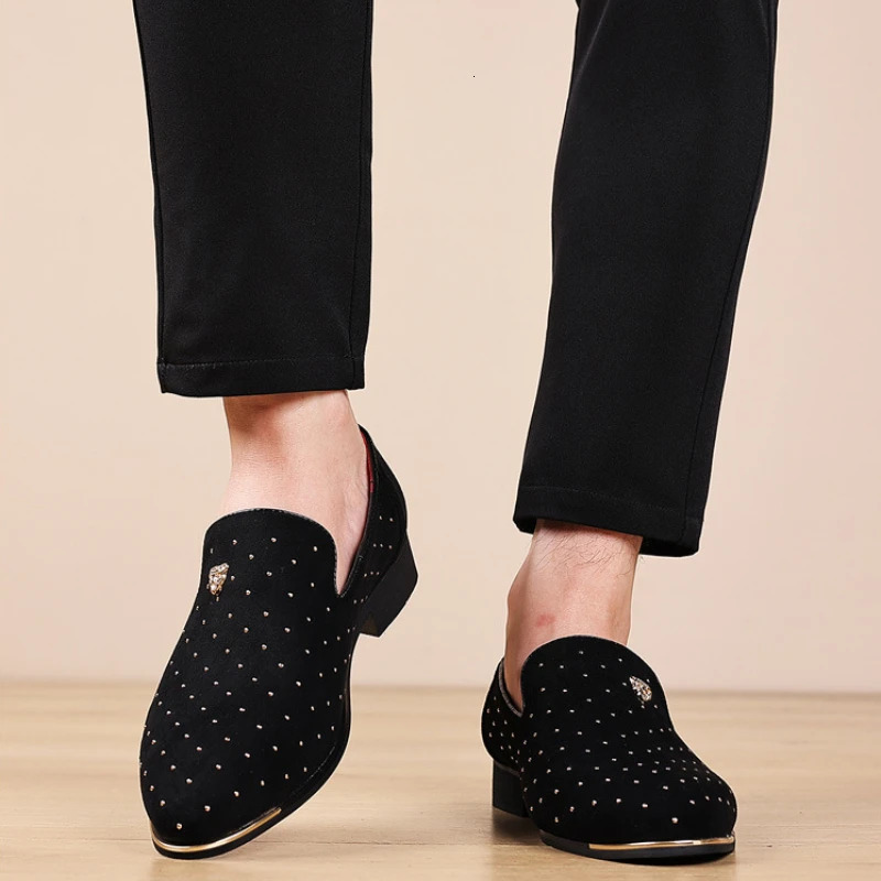 y Men Dress Shoes Suede Casual Elegant Comfortable Loafers ner Business Leather for Zapatos Hombre 241214