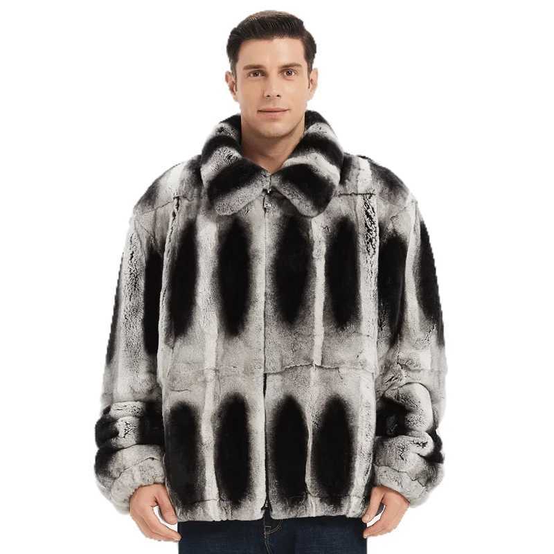 2024 Mens Genuine Rex Rabbit Fur Coat Mens Winter Genuine Fur Mens Winter Jacket W241213