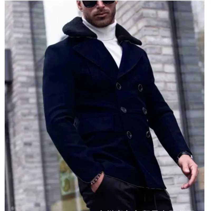 British Design Mens Jacket Autumn and Winter Personalized Fur Collar Coat Mens Blazer Simple Jacket Men Clothing W241213