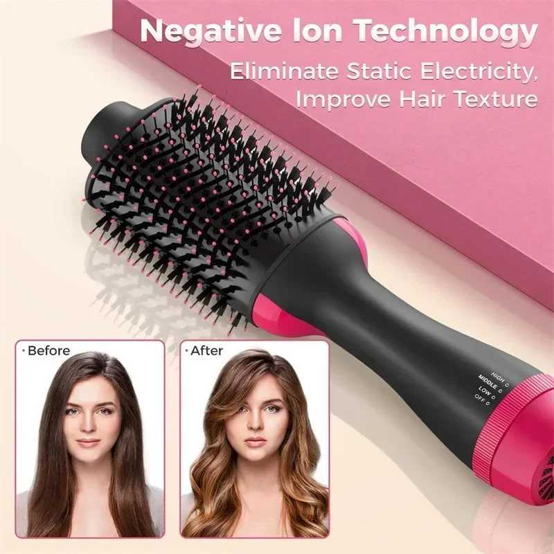 Hot air brush multifunctional hair dryer straightener hair curler comb replaceable hair salon styling device hair curler W241214