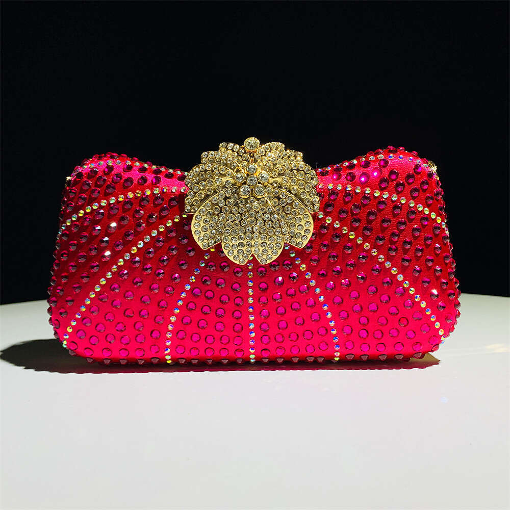 Women Fushia/Sier/Black Handbags Gold/Blue Crystal Evening Lady Clutches Wedding Shoulder Bags Party Handbag and Purses