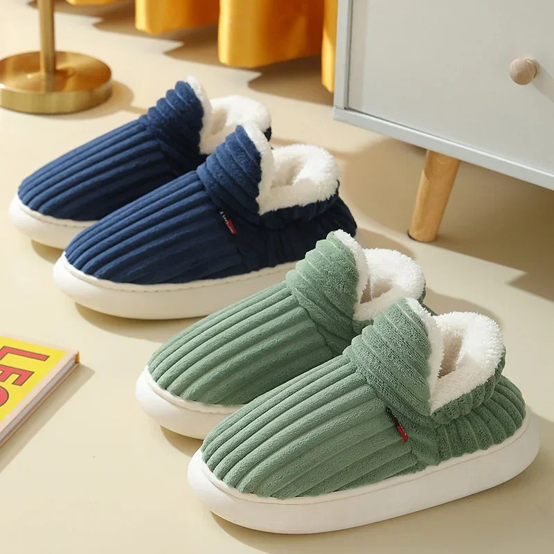Men Autumn Winter Slippers Indoor And Outdoor Keep Warm Shoes Non Slip Comfort Cotton Home couple shoes 3647 241214