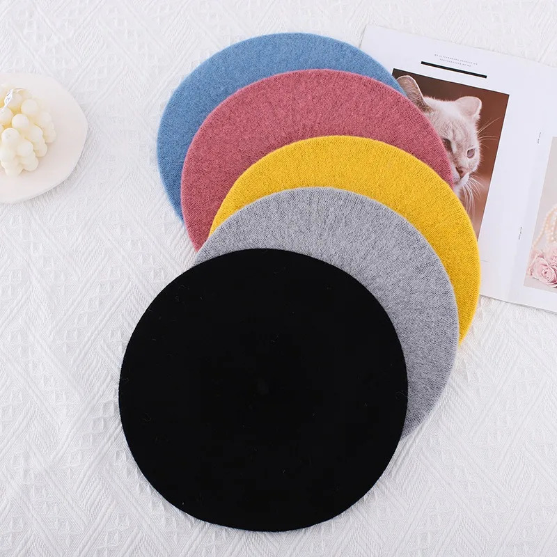 WZCX Solid Color Korean Edition Autumn Winter Beret Casual Trendy Multi Womens Hat Adult 241210