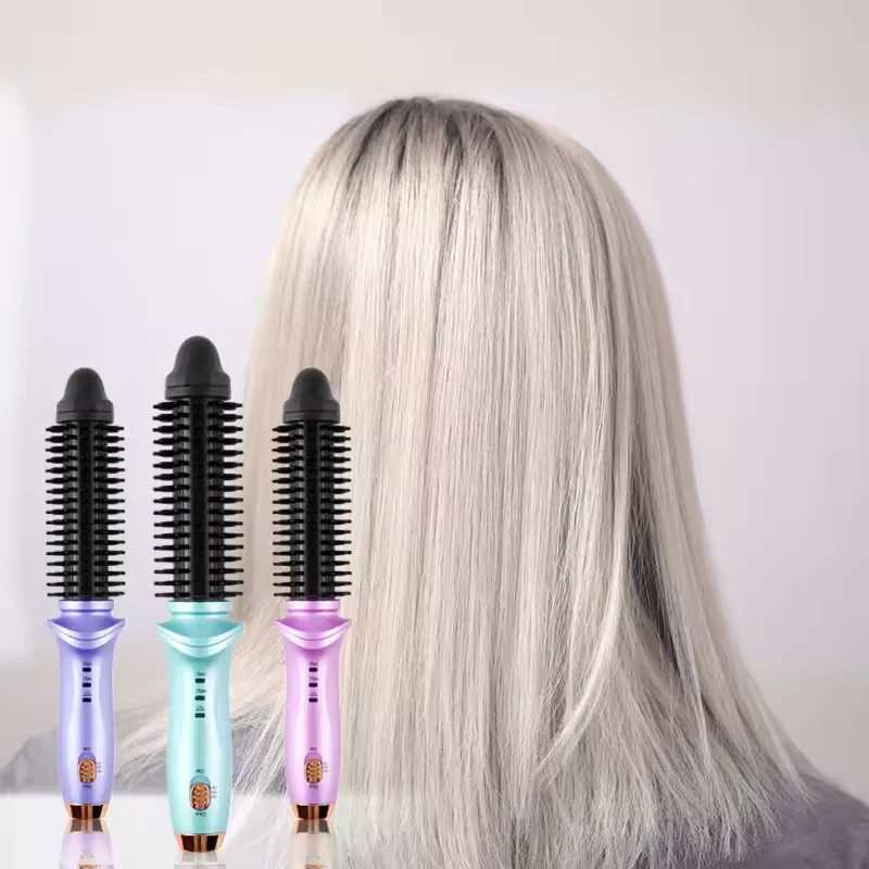 Professional hairstyling tool ion portable rotating curling iron comb straight hair and curly hair one-step hot air brush W241214