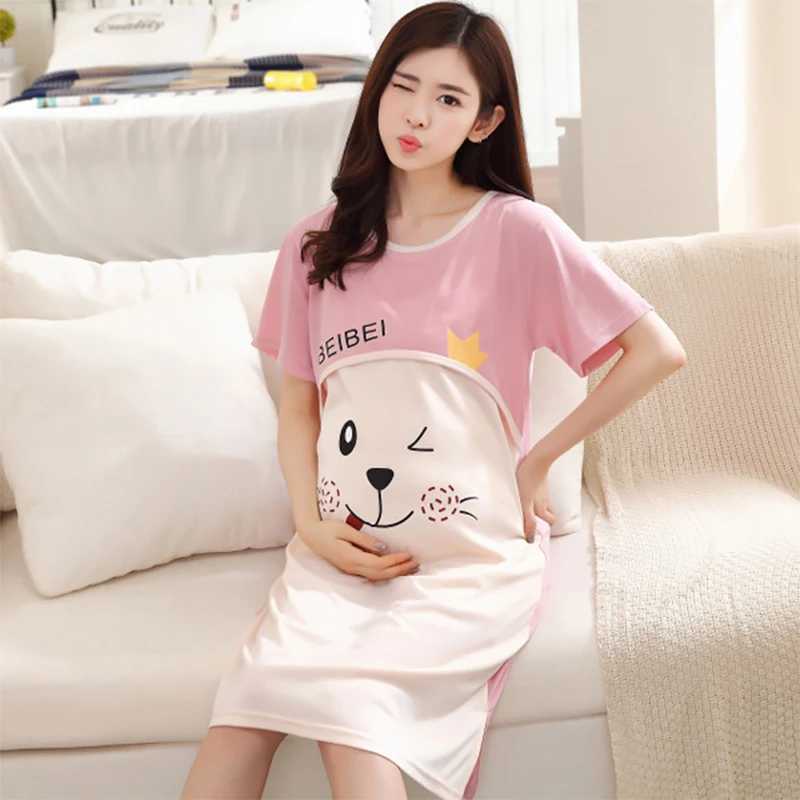 Summer Pajamas Dresses Confinement Clothes Pajamas Materni Nursing Clothes Home Clothes SetsXJ241213