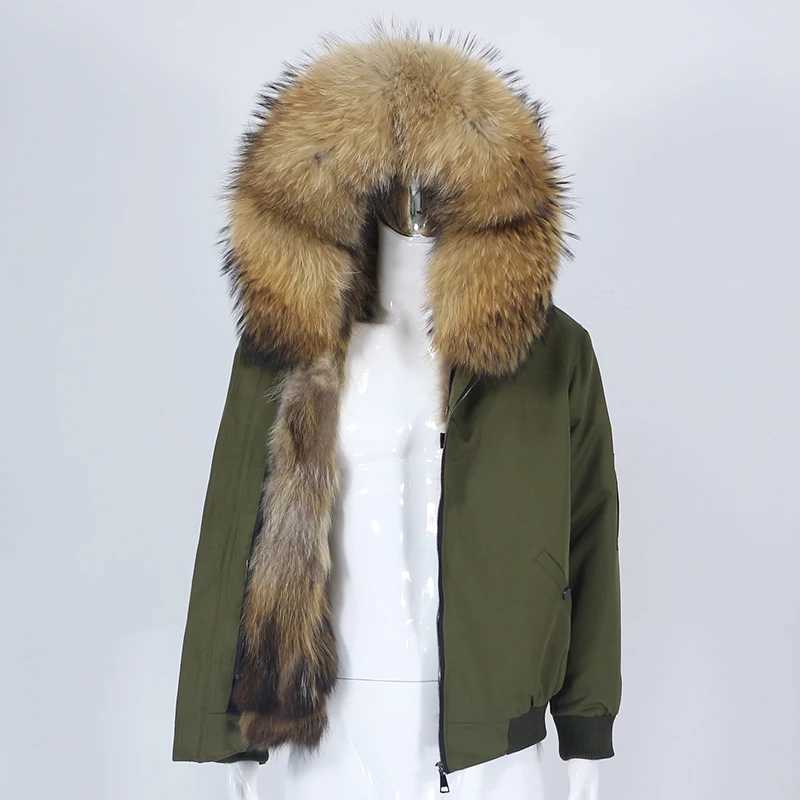 OFTBUY 2022 Mens Bomber Parka Waterproof Winter Jacket Natural Real Raccoon Fox Fur Coat Collar Hooded Thick Warm Streetwear New W241213