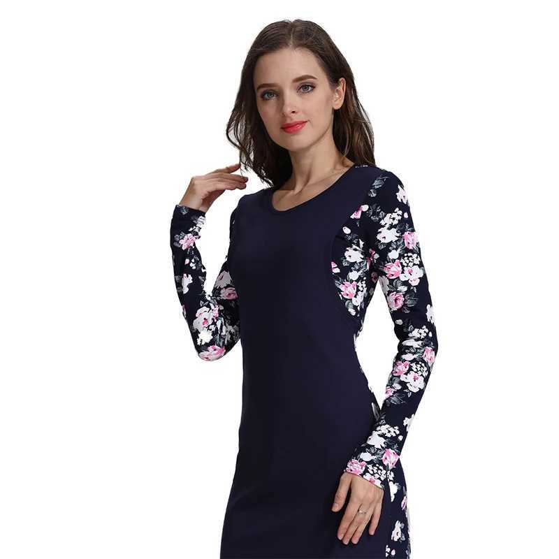 Autumn Winter Materni Dress Long Sleeve Stretch Cotton Breastfeeding Dress Printing Long Sleeve Lactation Nursing DressesXJ241213