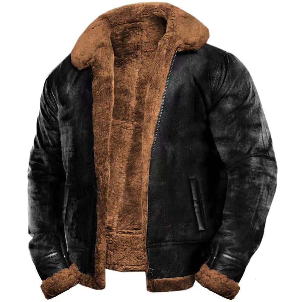 Artificial Fur Integrated Long Sleeved Coat, Plush Version, Fashionable Quality, Classic