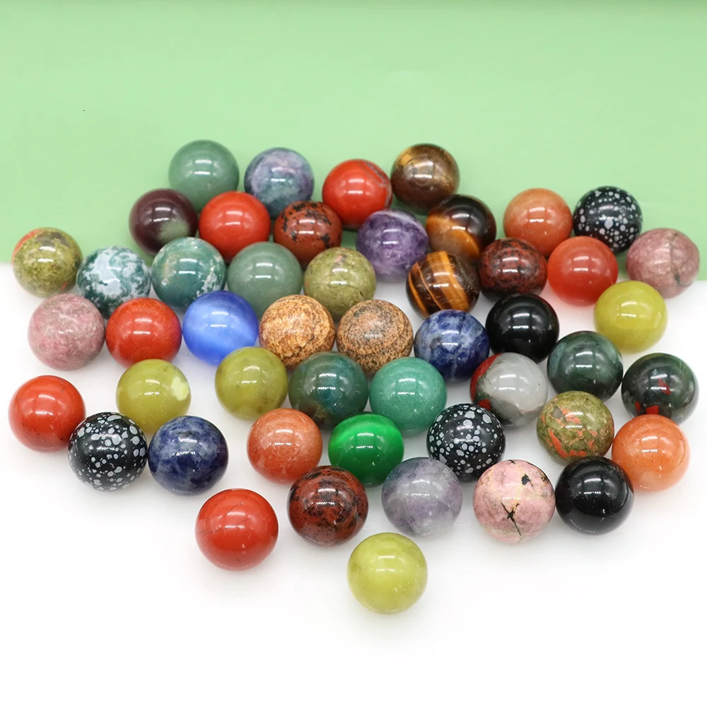20mm natural stone round ball rose quartz non porous crystal beads DIY gemstone necklace bracelet making jewelry wholesale 241212