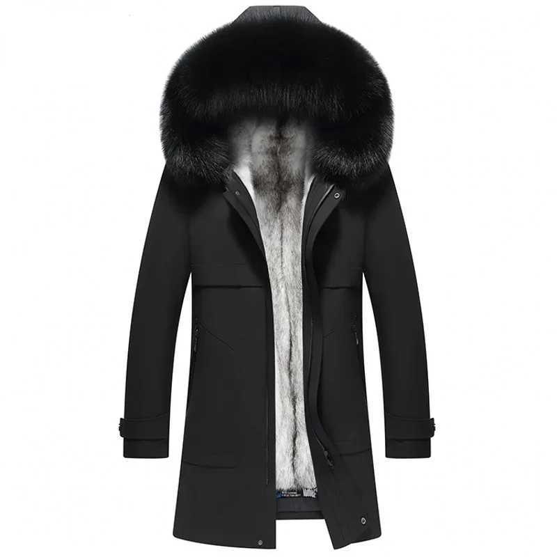 2024 Winter Mens Fur Coat Hooded Fox Fur Collar Parka Male Warm Thick Cross Mink Fur Liner Parka Plus Size 5XL Jackets Gmm654 W241213