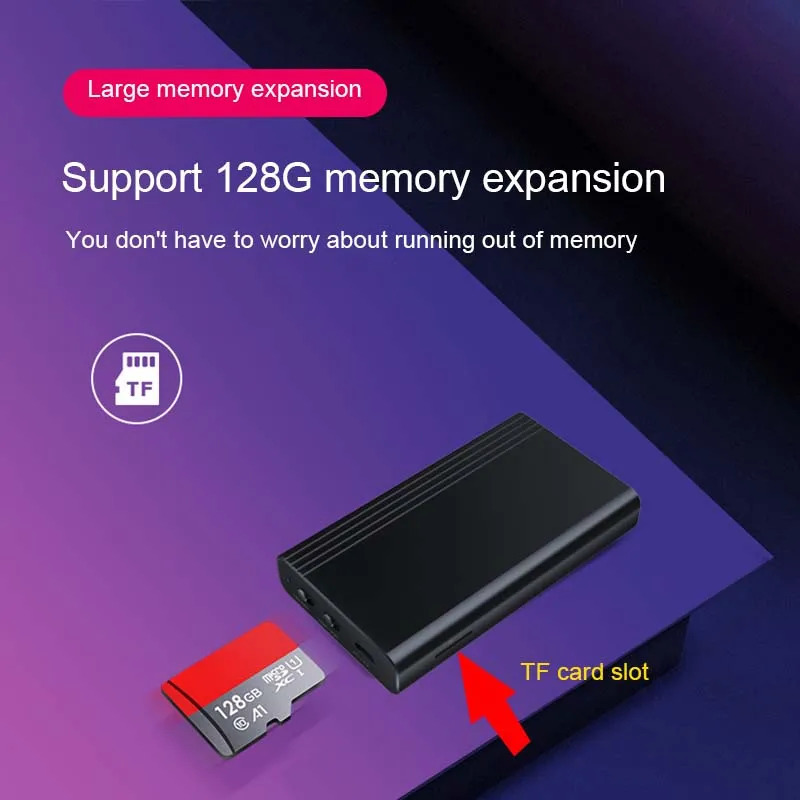 2500mAh voice activated recorder with built-in Magent Dictophone digital recording device audio micro recorder MP3 player 241209