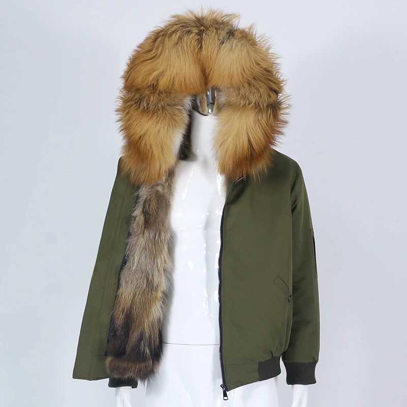 OFTBUY 2022 Mens Bomber Parka Waterproof Winter Jacket Natural Real Raccoon Fox Fur Coat Collar Hooded Thick Warm Streetwear New W241213