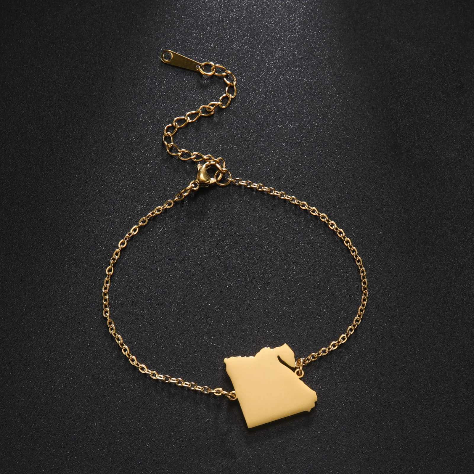 Hollow Syria M Egypt Lebanon Yemen M Bracelet Stainl Steel Gold Color Bracelet for Friend Memorial GiftXJ241214