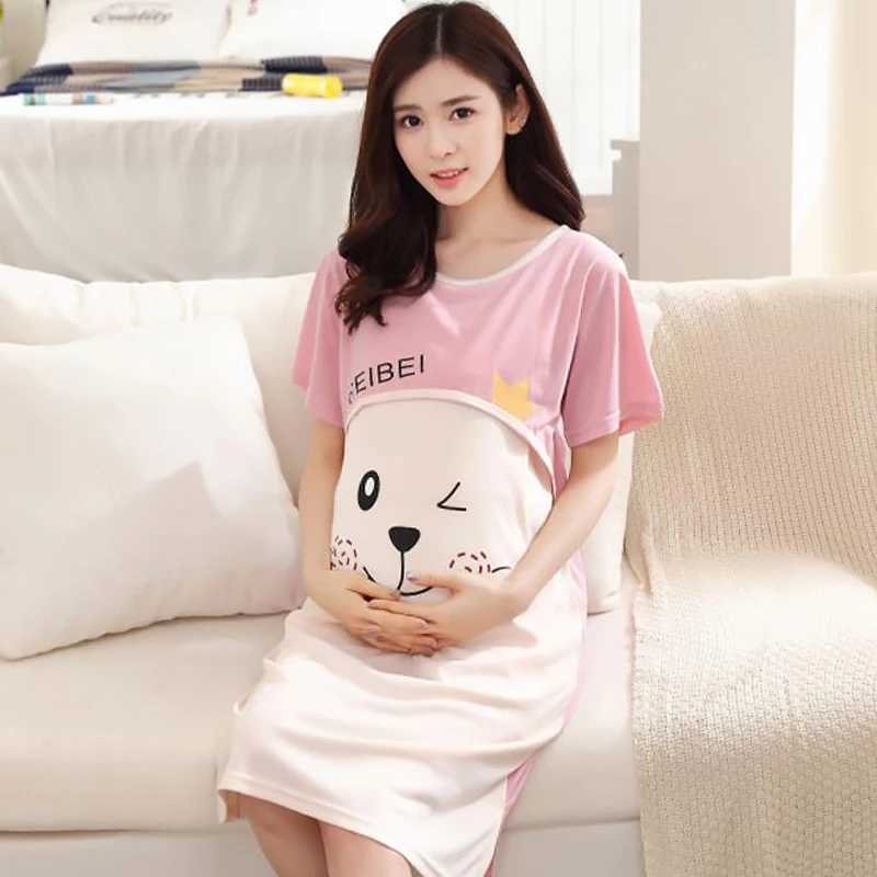 Summer Pajamas Dresses Confinement Clothes Pajamas Materni Nursing Clothes Home Clothes SetsXJ241213