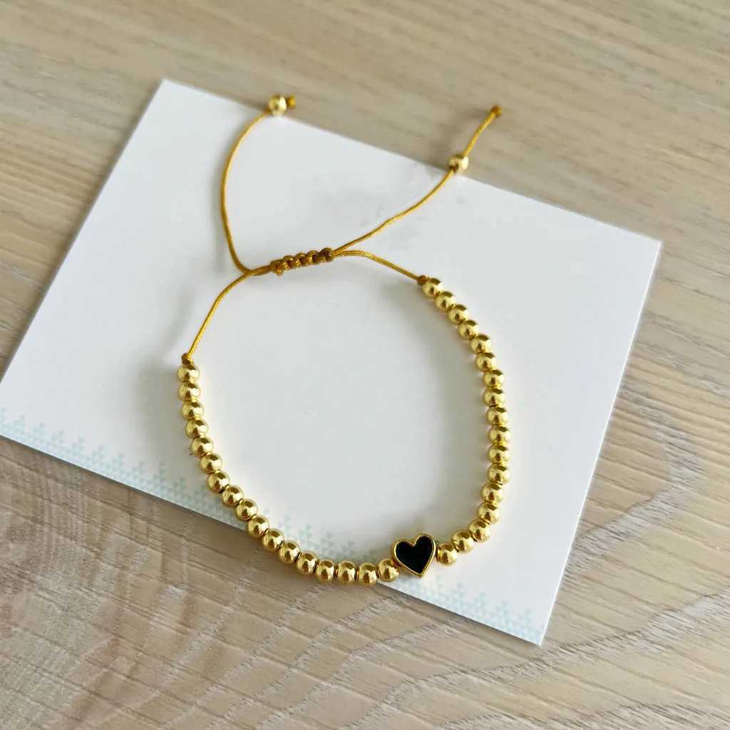 Go2boho Heart Charm 18K Gold Plated Beaded Bracelet Strand Stretch Women Jewelry Adjustabl High Quality Fashion Jewellery GiftXJ241214