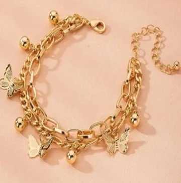 Bohemian Summer Bracelet For Women Butterfly Pendant Chains Bracelets Girls Barefoot on Leg Chain Jewelry GiftXJ241214
