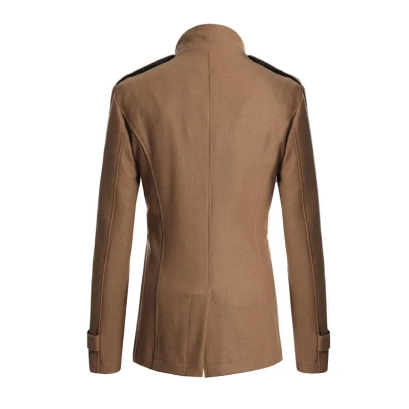 Mens Long Coat Winter Warm Woolen Overcoat Fashion Casual Lapel Button Gentleman for Man High Street Top 241213