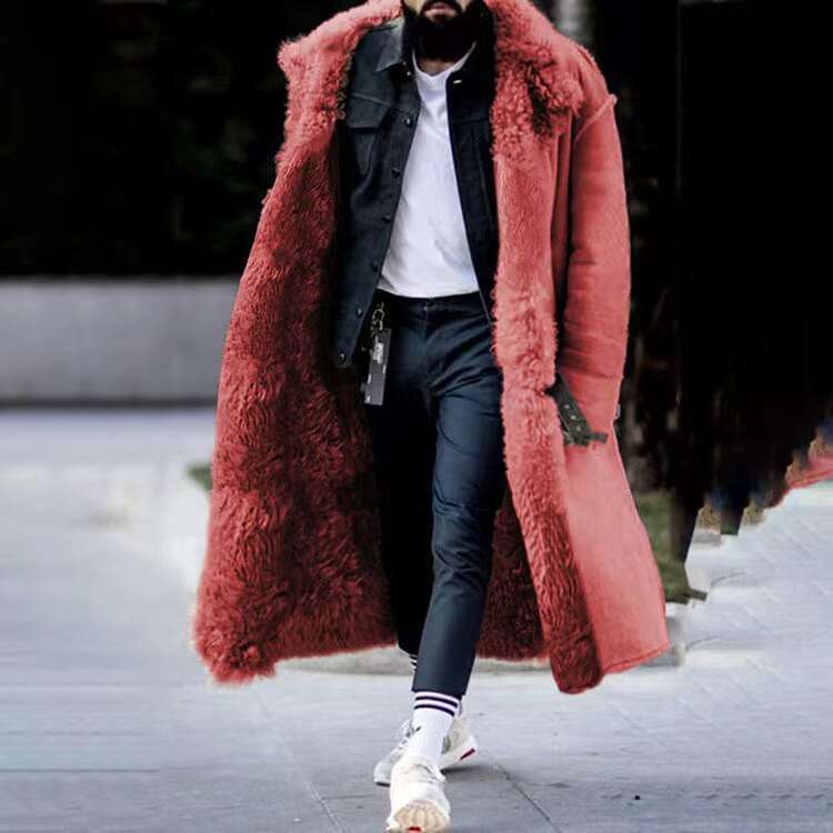 European American Autumn And Winter New Suede Plush Fur Integrated Coat, Warm Men's Style, Fashionable Quality, Classic