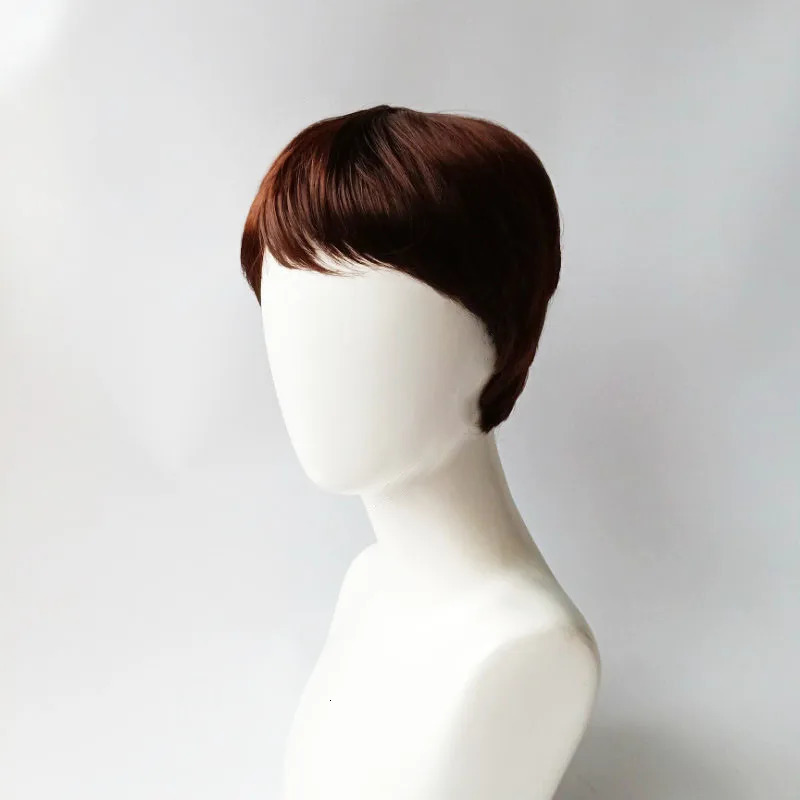 Hair Synthetic Daily Use Handsome Male Brown Wigs Natural Breathable Head Cover Short Straight Wig Hair Hat For Men 241213