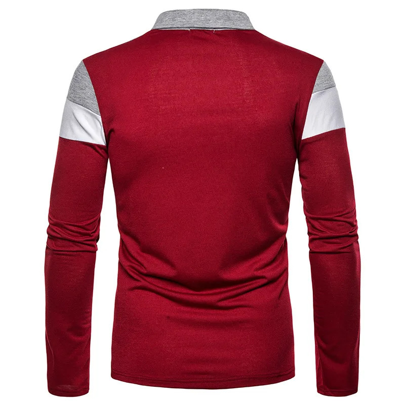 Polo Shirts Men Stripe Long Sleeve Mens Casual Fashion Contrast Color Business Turn Down Collar Male Tops 241213