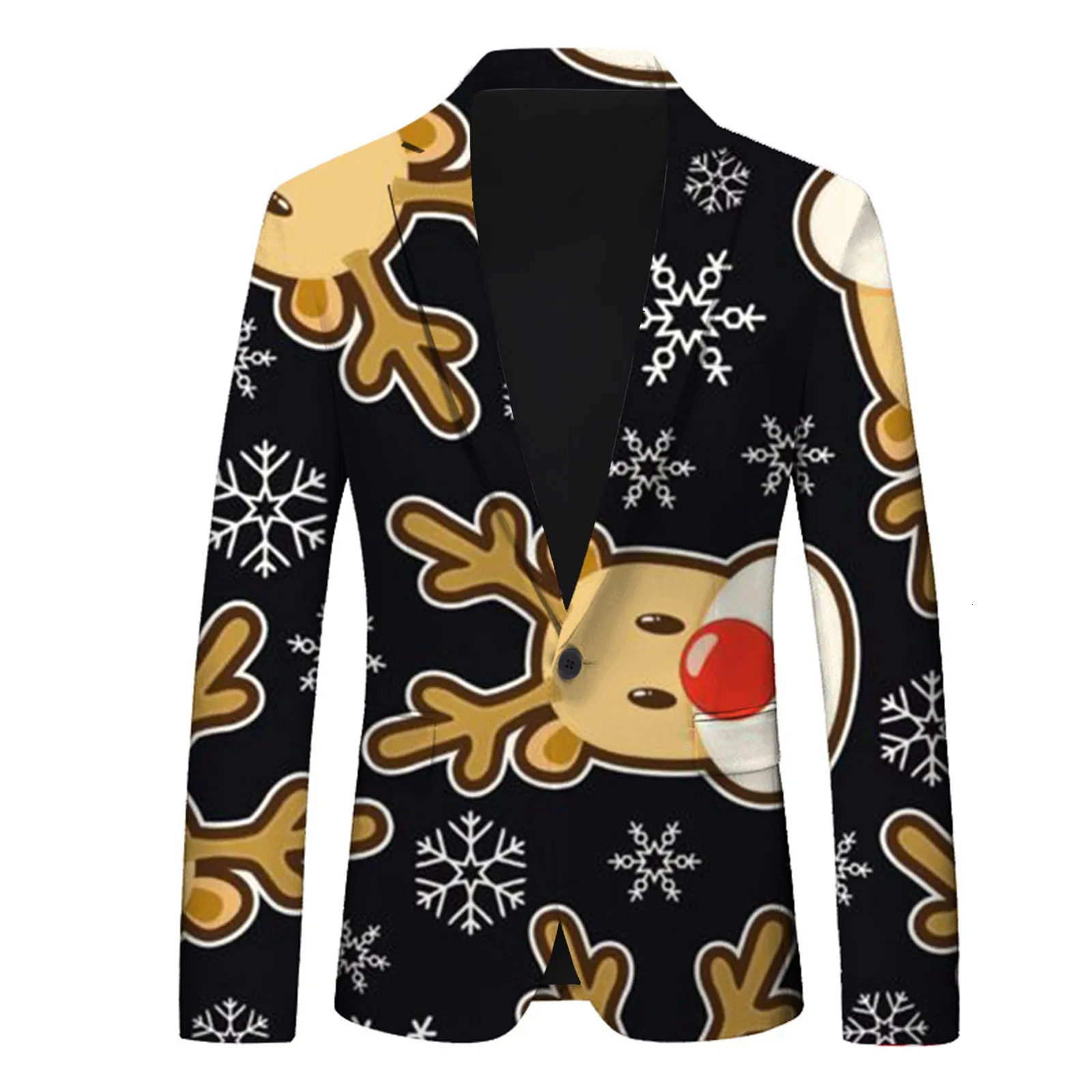 Fashion Santa Claus Print Suit Jacket MenS Christmas Coat Autumn Winter Men Blazer Jackets For Party 241211