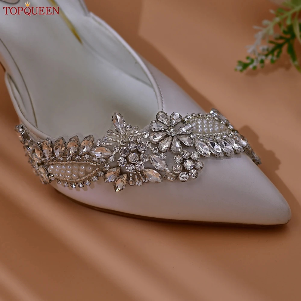 TOPQUEEN Handmade DIY Pearl Water Diamond Stickers High Heels Stickers Wedding Womens Stickers SP08 241213