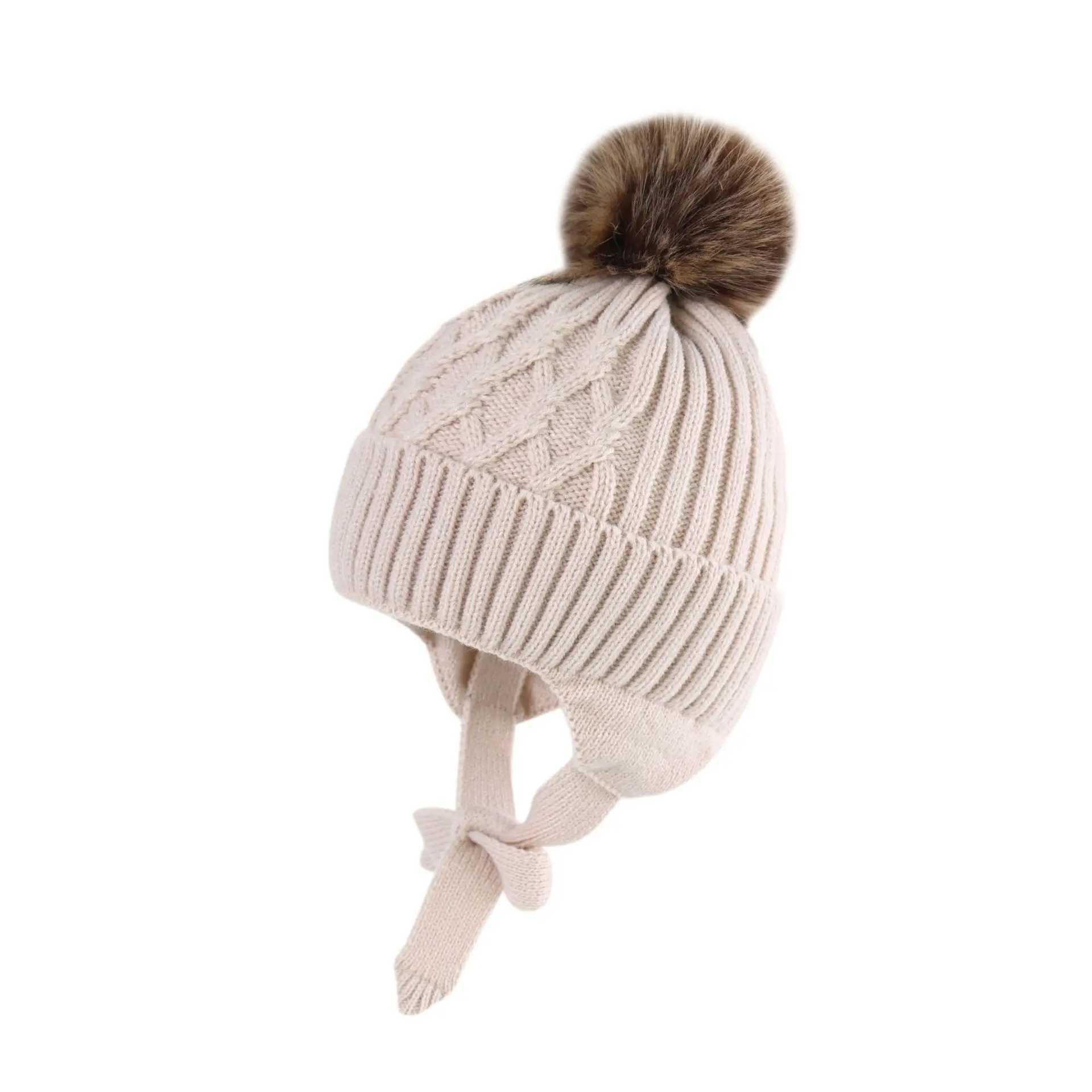 Children children baby hats winter warm childrens earmuffs cute childrens pull caps baby hats W241213
