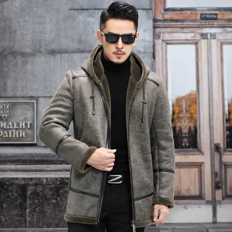 2024 New Winter Two Side Wear Men Sheep Shearing Clothing Real Fur Coat Man Natural Lamb Fur Men Leather Jacket B378 W241213