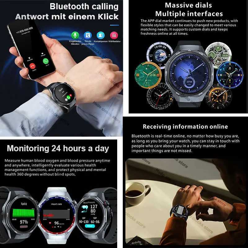 High Quality GT5 Pro smartwatch mens GPS navigation AMOLED 4GB NFC compass clock BT call smartwatch O241213