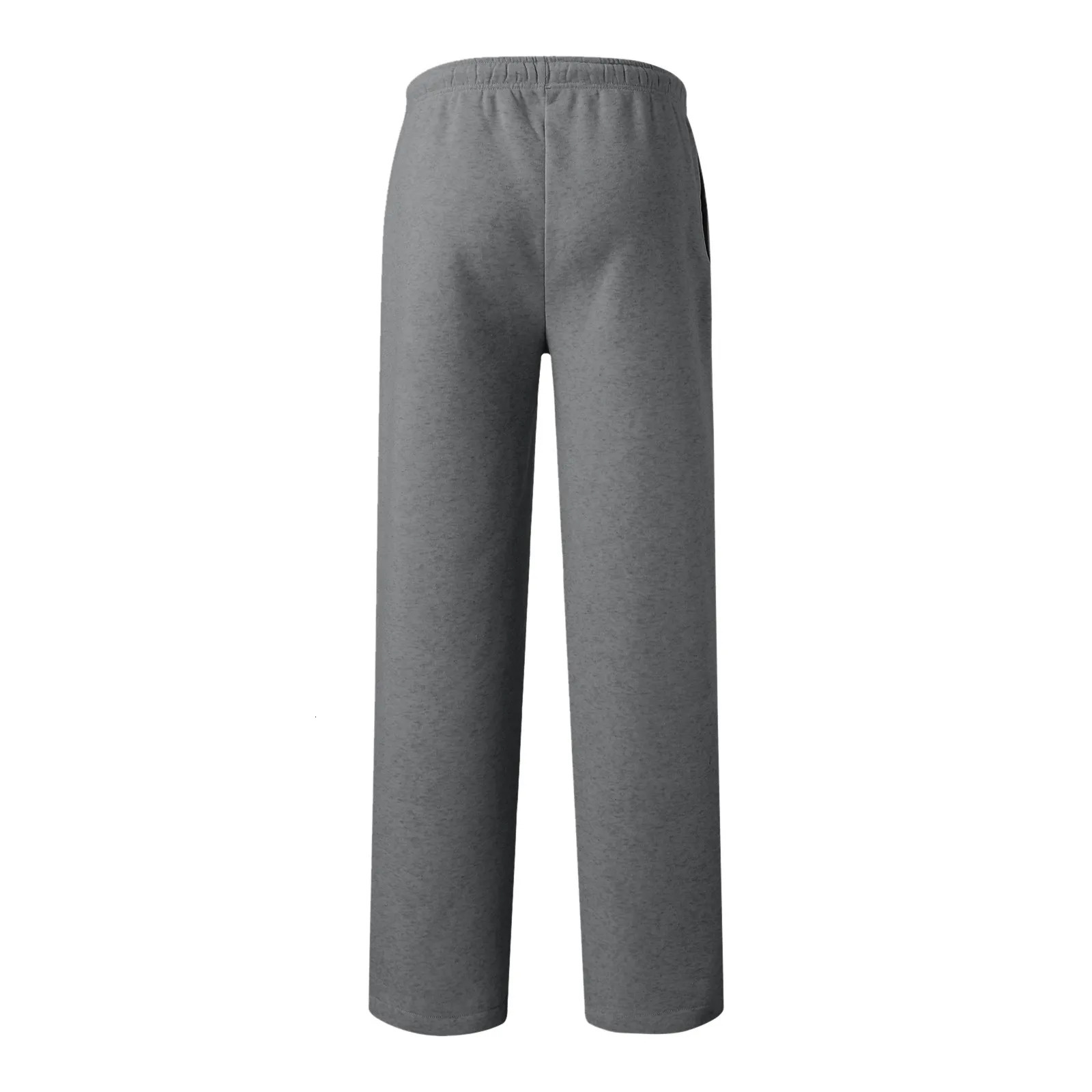 Mens Fleece Lined Sweatpants Wide Straight Leg Pants Bottom Joggers Loose Fit High Waisted Yoga Pant 241214