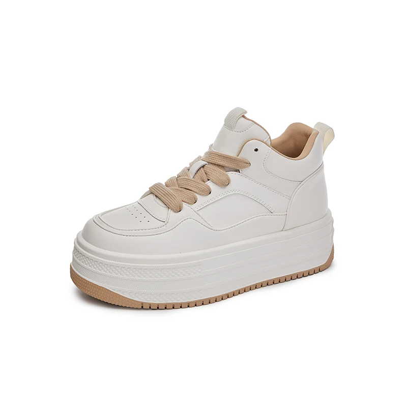AIYUQI Women's Sneakers Shoes, Thick-soled Women's White Shoes, Large Size Casual Flat-soledfemale Shoes