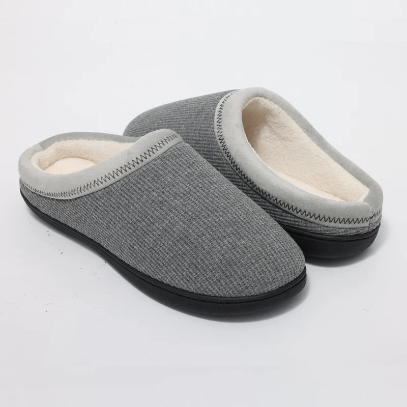 Crestar Mens Winter Slippers Indoor Memory Foam Durable Rubber Sole House Soft Comfortable NonSlips Cotton Shoes 241214