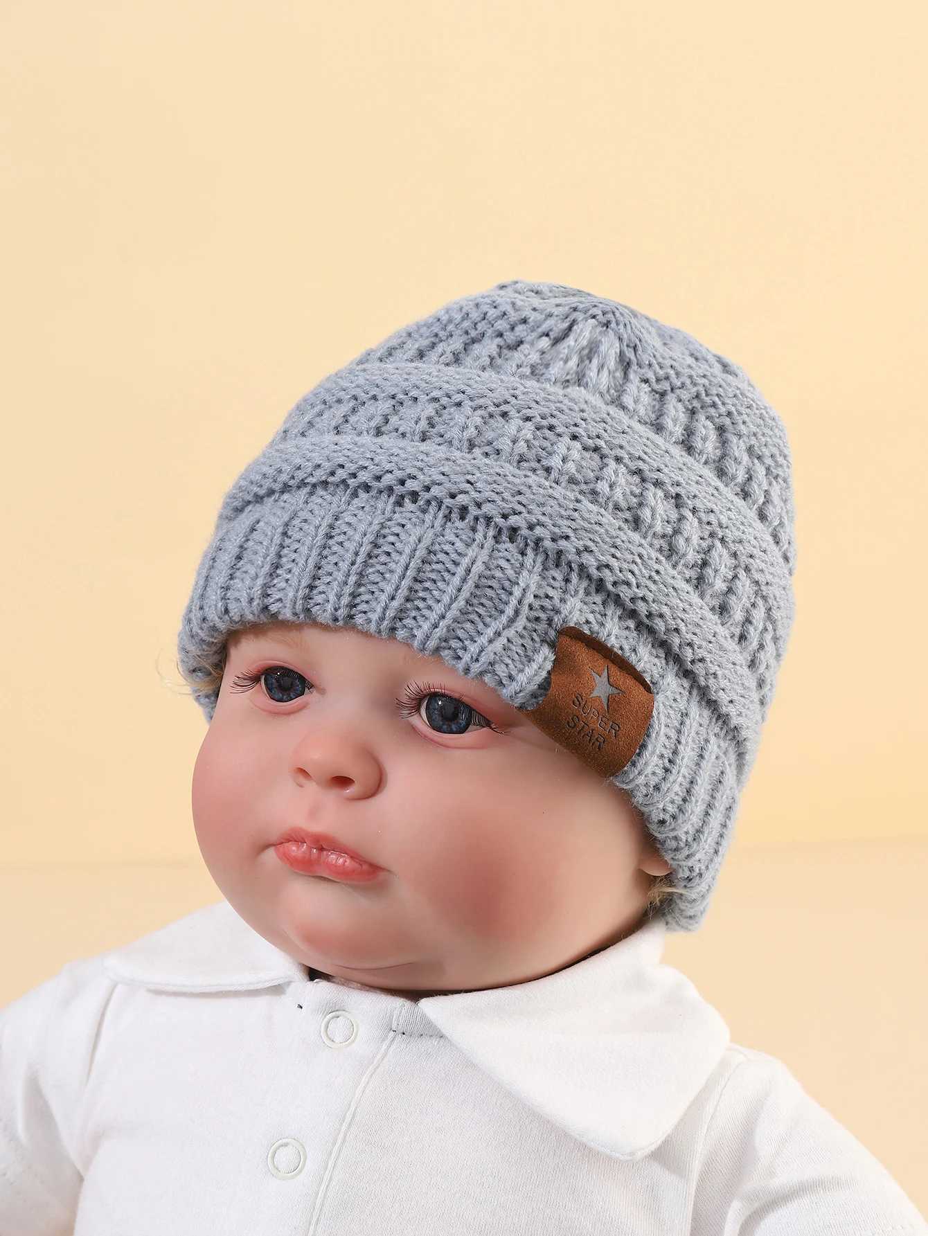 3 soft and warm knitted baby hats cute comfortable and short winter baby Todler baby shawl suitable for both boys and girls W241213