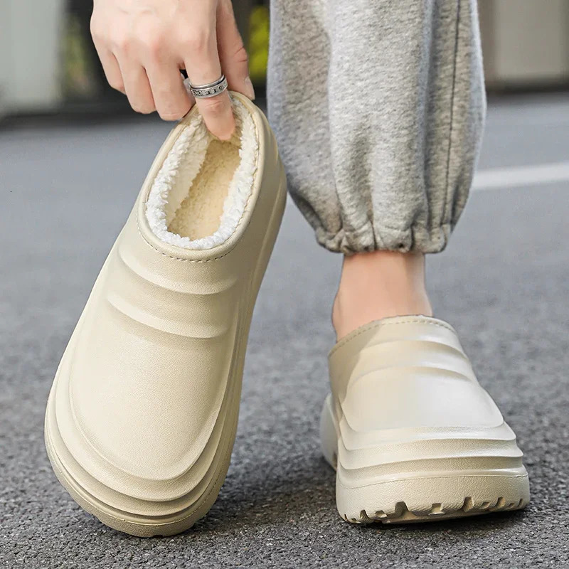 Chef Shoes Gardon Waterproof Slipper Add Velvet Thick Bottom NonSlip Fashion Soft and Comfortable Indoor Outdoor Unisex 241214