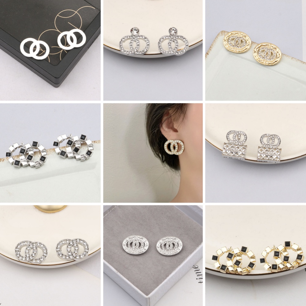 20style Designer Earrings Stud Earring Women Crystal Rhinestone Pearl Earring for Wedding Party Jewelry Accessories Gifts Wholesale