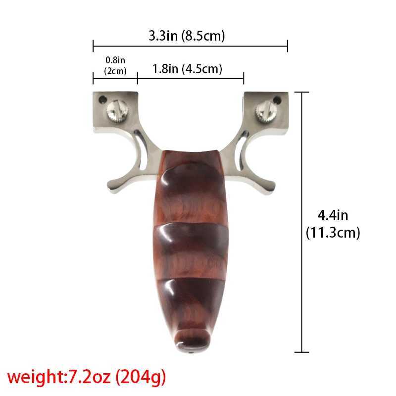 New Arrival Stainless steel slingshot with solid wood grip beginner assisted aiming slingshot adult shooting toy outdoor hunting tool Z241214