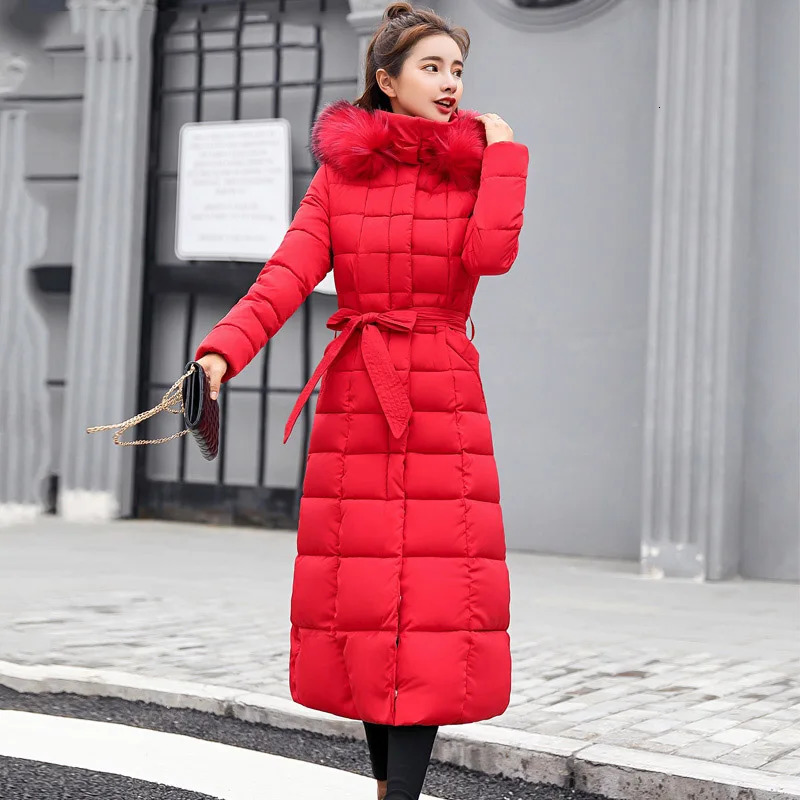 2023 Fashionable Ultra Thin Womens Winter Jacket Cotton Mat Warm Thick Coat Long Parka 241212