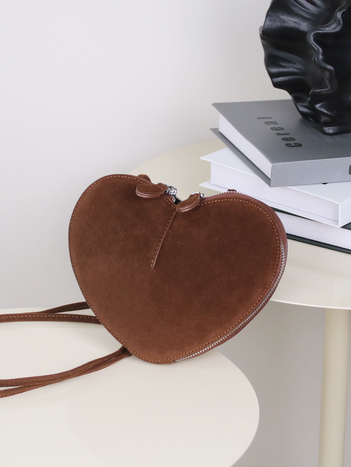2024 New Niche Design Autumn High-End Suede Single Shoulder Crossbody Love Bag Creative Fashion Retro Women's Ba