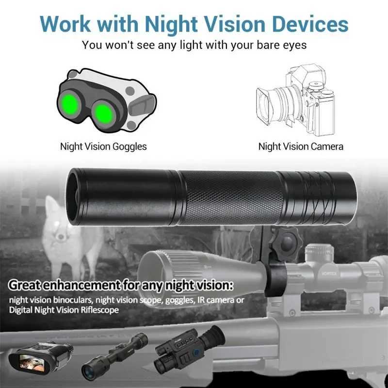 850nm Infrared IR Flashlight Night Vision Light Assistance Illuminator5W Super Chip Outdoor fill lightView Distance 200-400mXJ241214